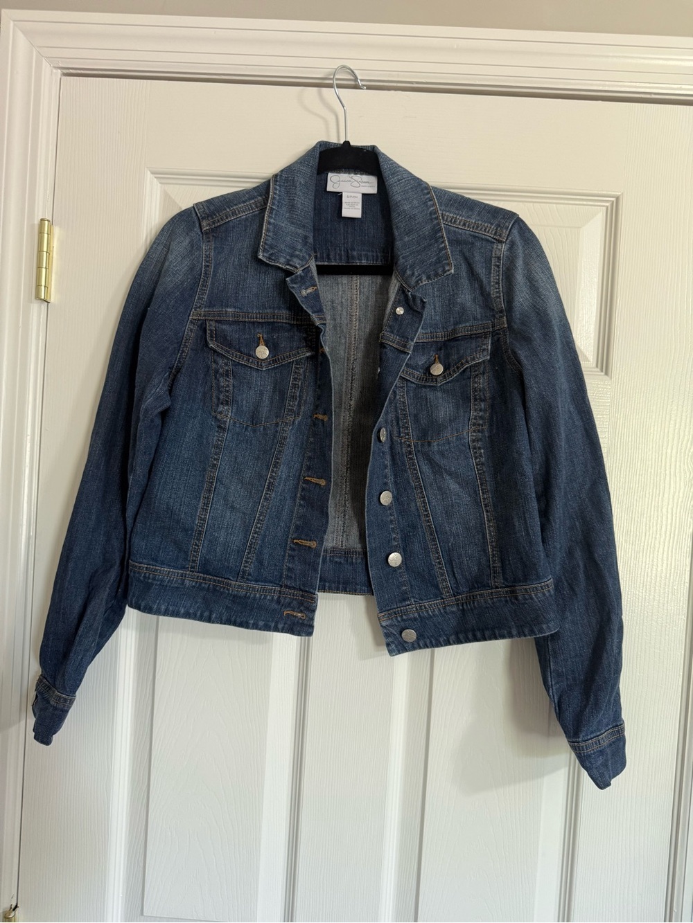 Women’s Jessica Simpson maternity size small Dark Blue Denim Jean Jacket